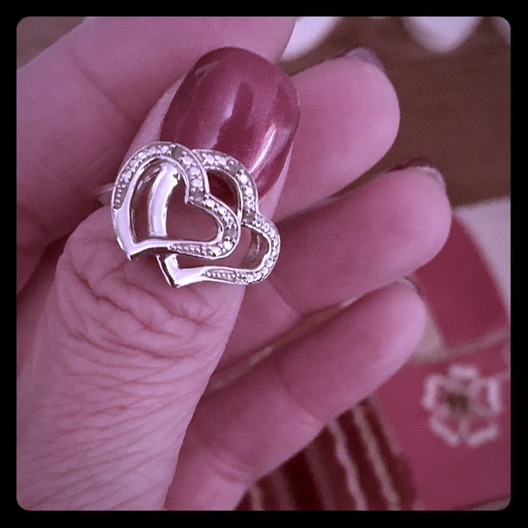 Sterling Silver Jewelry - Sterling Silver (925) Hearts Ring w/Marcasite (8)